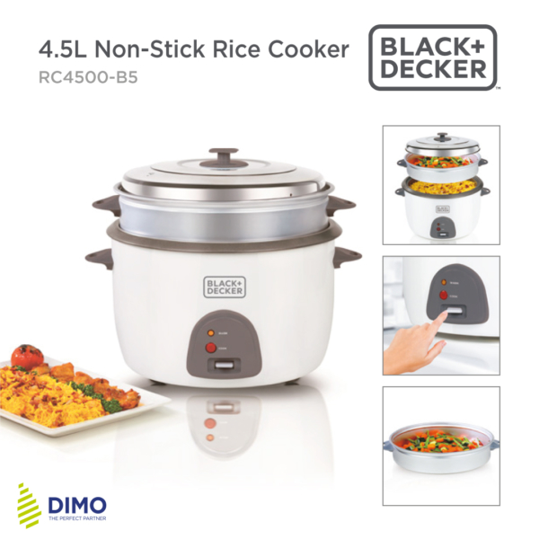 Black & Decker RC4500 4.5 Liter Non Stick Rice Cooker 220 volts 50 hz