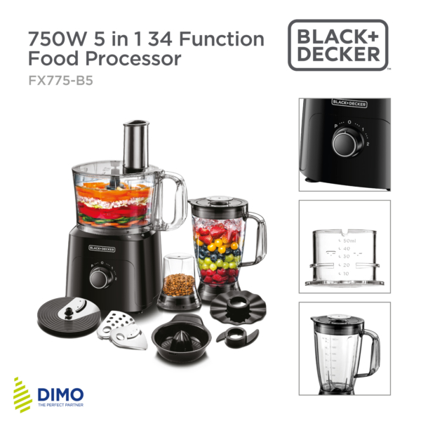 750W Food Processor with 34 Functions