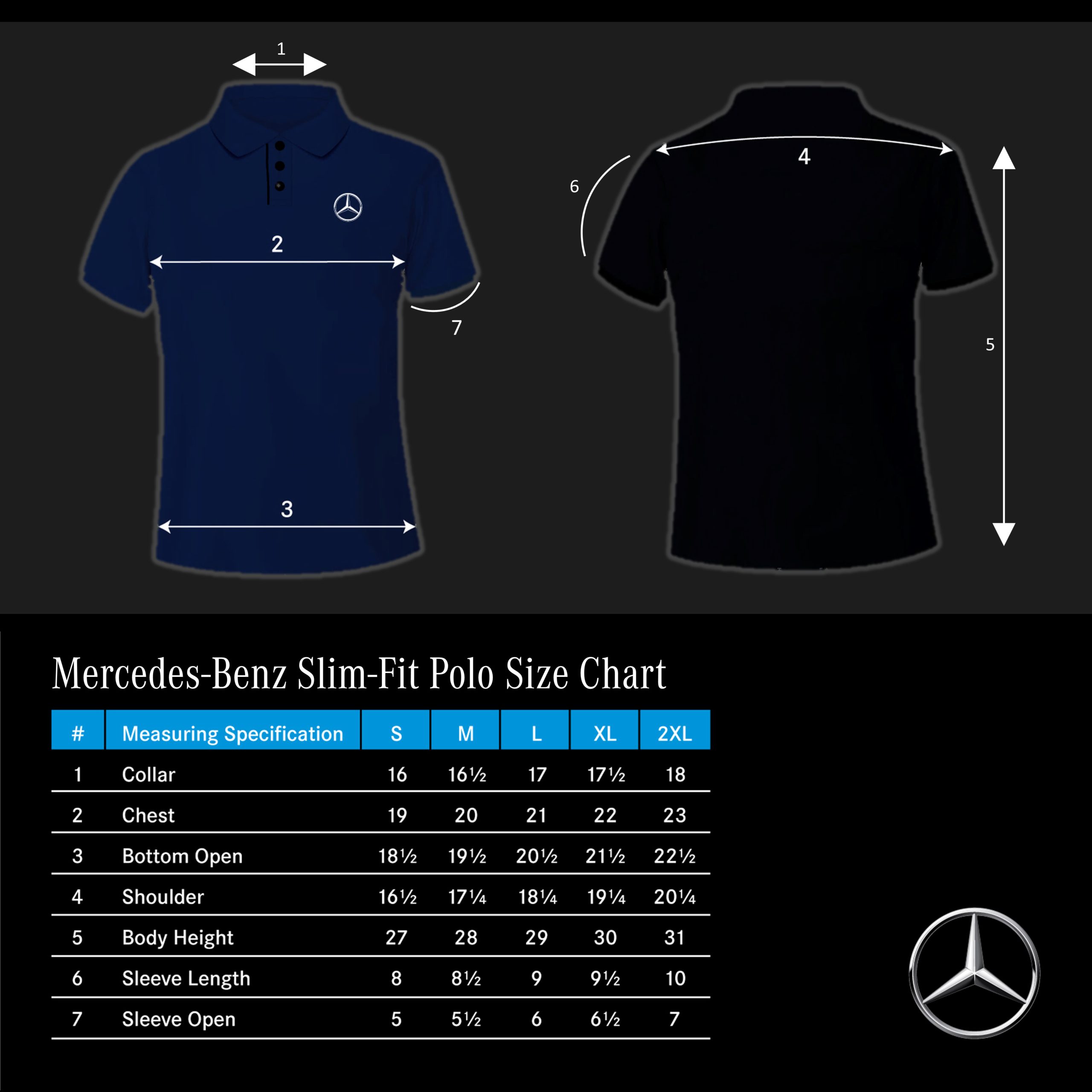 MB Slim Fit Size Chart