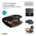 Black and Decker 4 Slice Multi-plate Interchangeable Sandwich Maker