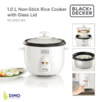 Black and Decker 1.0 Ltr. Non Stick Rice Cooker with Glass Lid - RC1050-B5