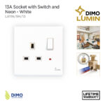 DIMO Lumin 13A Socket With Neon Indicator - White