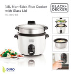 Black and Decker 1.8 Ltr. Non Stick Rice Cooker with Glass Lid - RC1860-B5