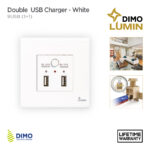 DIMO Lumin Double USB Charger - White