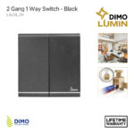 DIMO Lumin 2 Gang 1 Way Switch - Black
