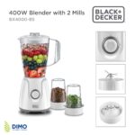 Black and Decker 400W Blender with 2 Mills