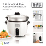 Black and Decker 2.5 Ltr. Non Stick Rice Cooker with Glass Lid - RC2850-B5