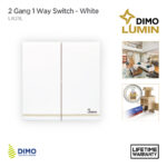 DIMO Lumin 2 Gang 1 Way Switch - White