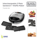 Black and Decker 2 slice Multiplate Sandwich + Grill + Waffle maker - TS2090-B5