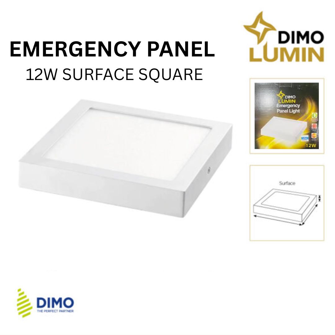 EMERGENCY PANEL 12W SURFACE SQUARE