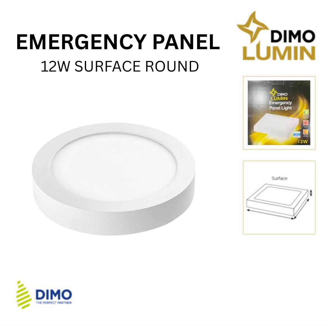 EMERGENCY PANEL 12W SURFACE ROUND