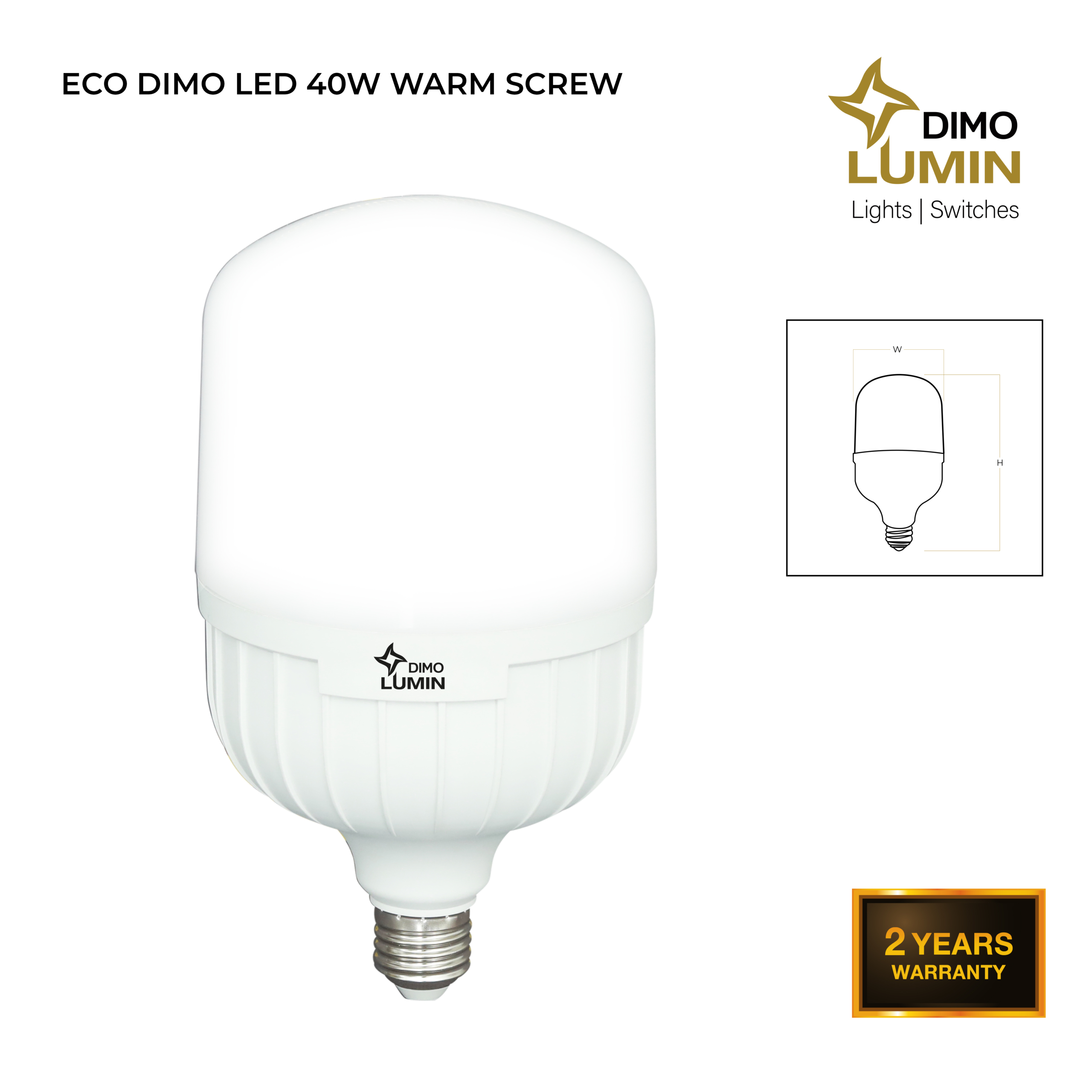 ECO DIMO LED 40W WARM SCREW